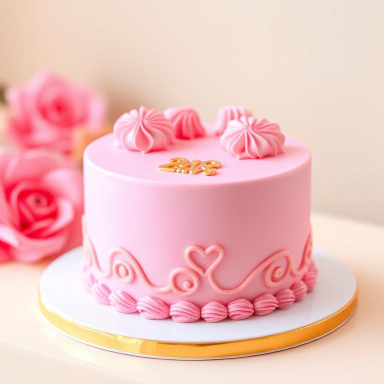 Bento Cake rose poudré minimaliste avec détails dorés pour événement corporate